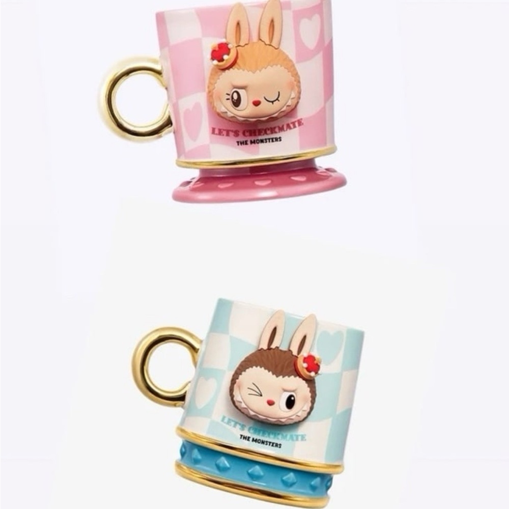 ❌SOLD❌ LABUBU MUGs Let’s Check Mate - Pink and Blue
